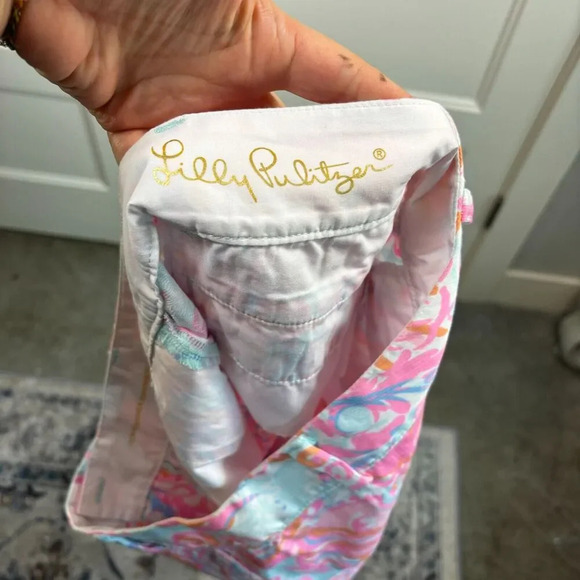 Lilly Pulitzer Shorts Womens 10 The Chipper Pink/Light‎ Blue Fish Cotton 10" - Picture 3 of 5